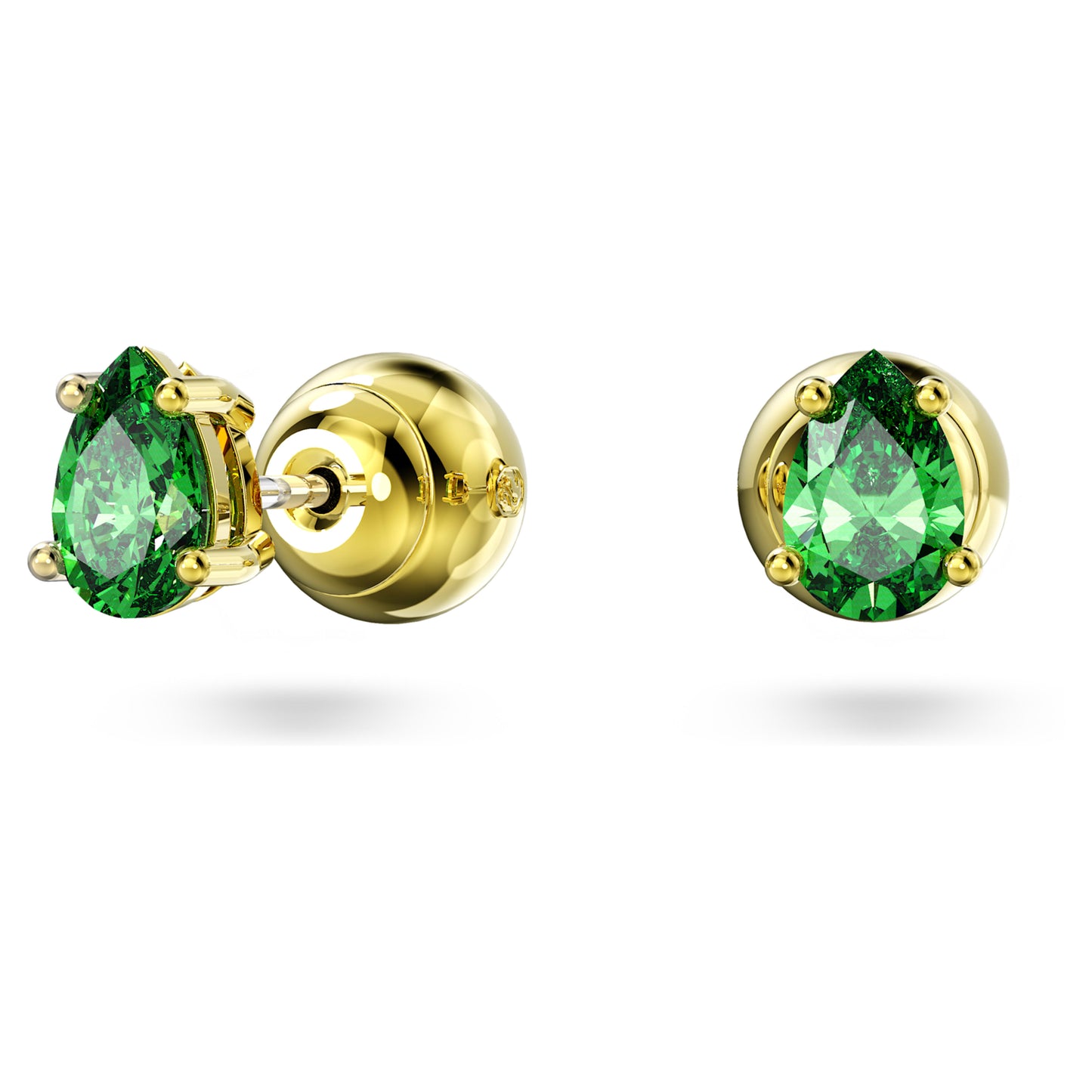 CHROMA STUD EARRINGS PEAR - GREEN, GOLD