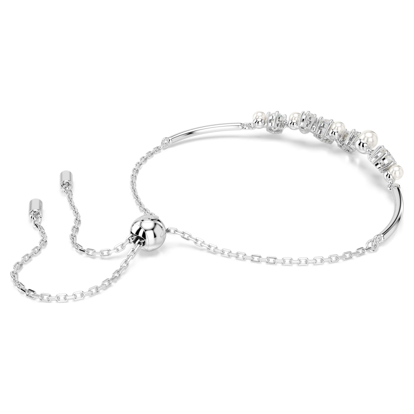 CONSTELLA BANGLE PEARL - WHITE, RHODIUM