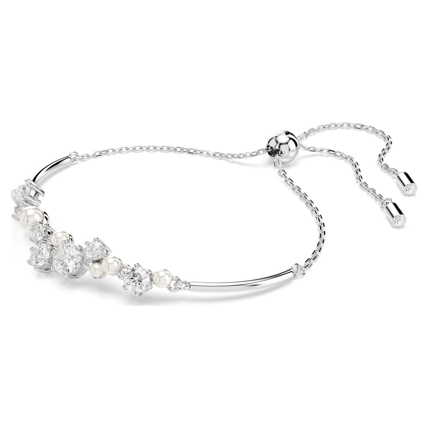 CONSTELLA BANGLE PEARL - WHITE, RHODIUM