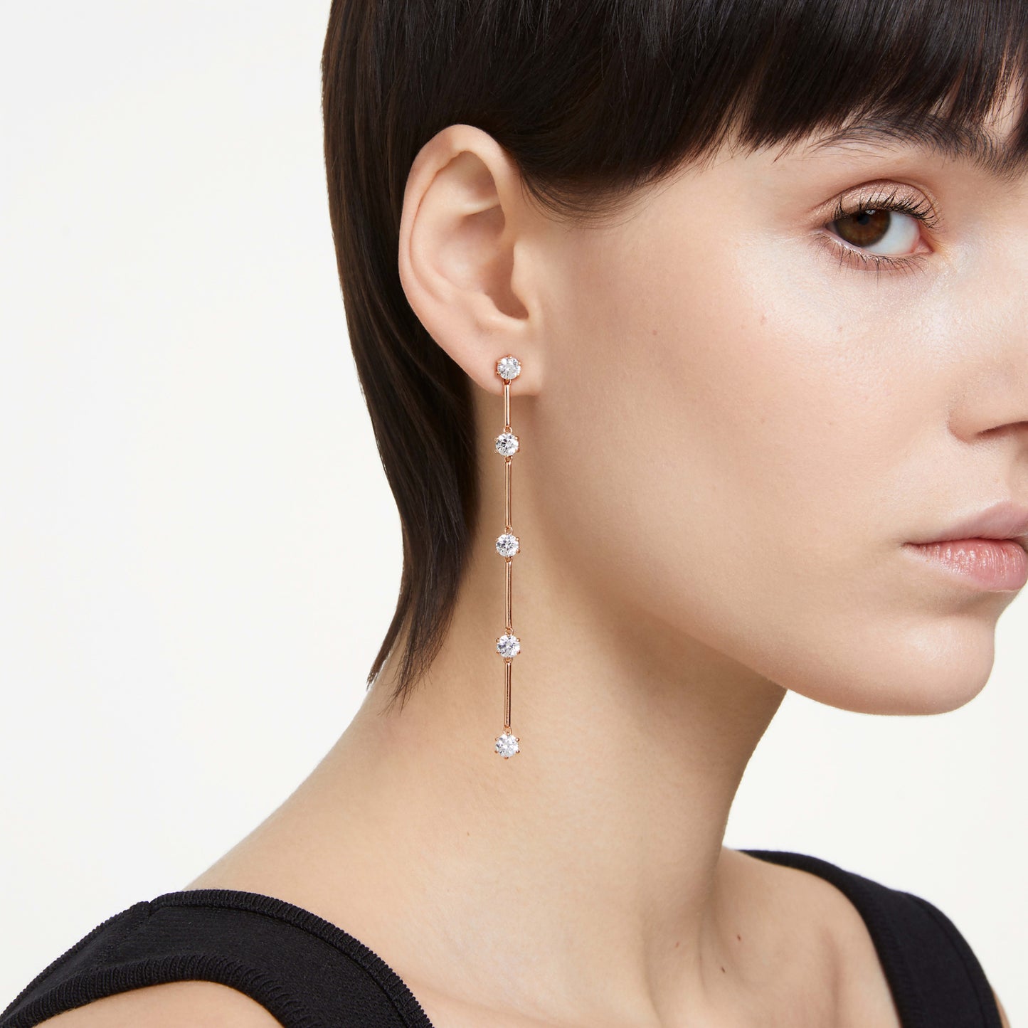 CONSTELLA DROP EARRINGS - WHITE, ROSE-GOLD