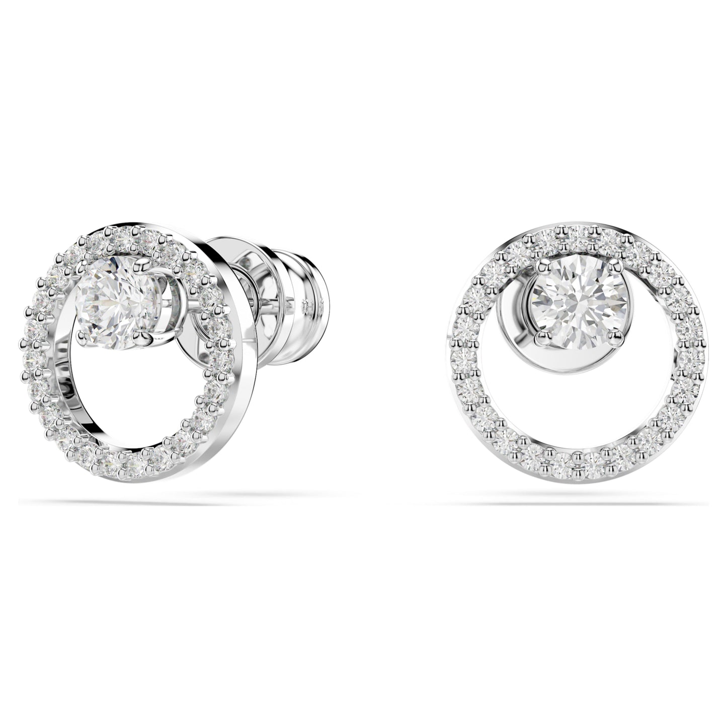 CONSTELLA STUD EARRINGS - WHITE, RHODIUM