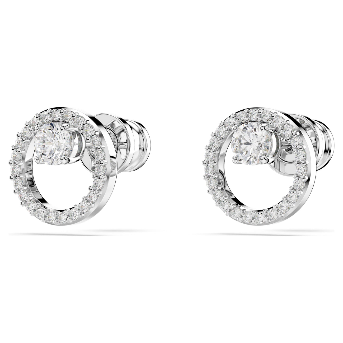 CONSTELLA STUD EARRINGS - WHITE, RHODIUM