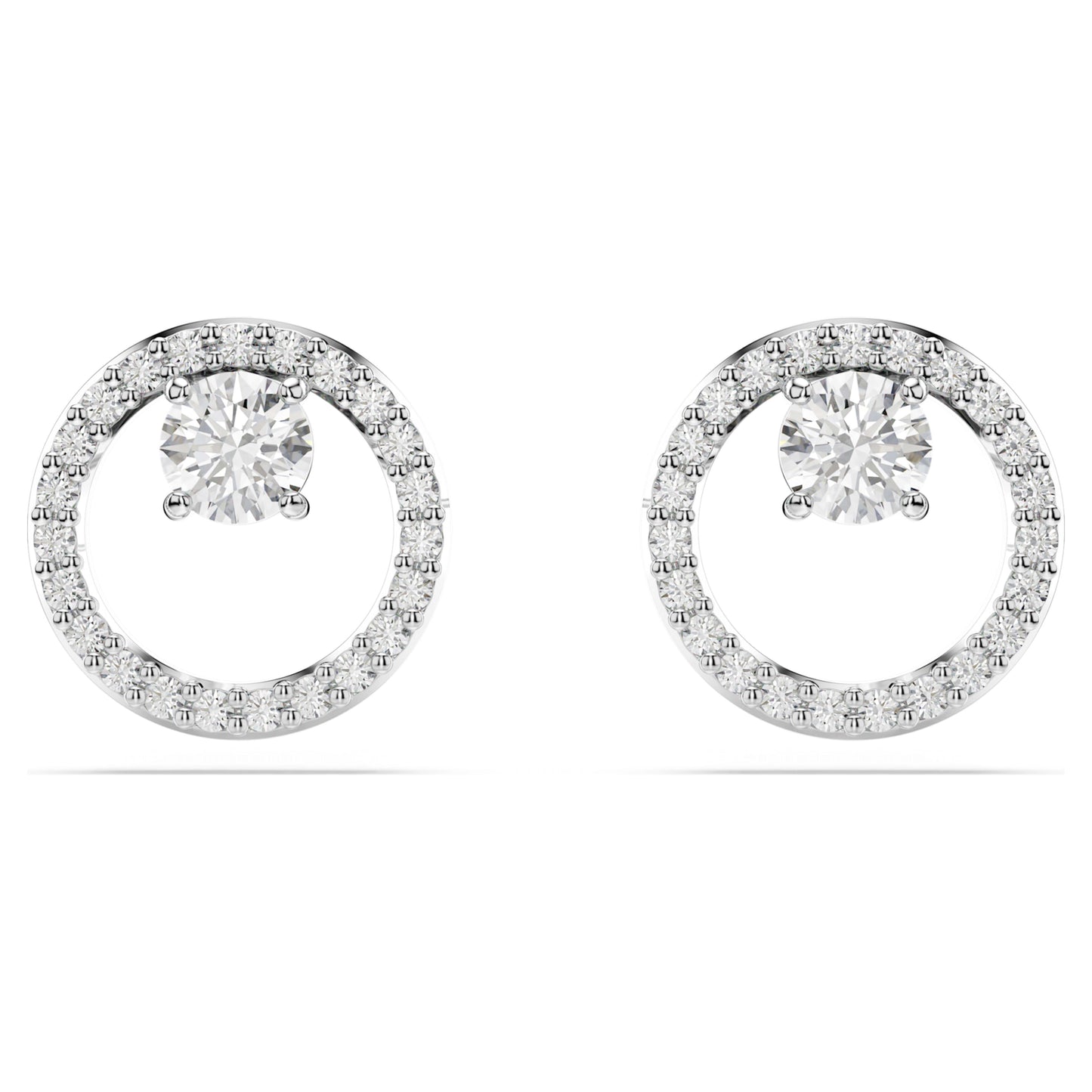 CONSTELLA STUD EARRINGS - WHITE, RHODIUM