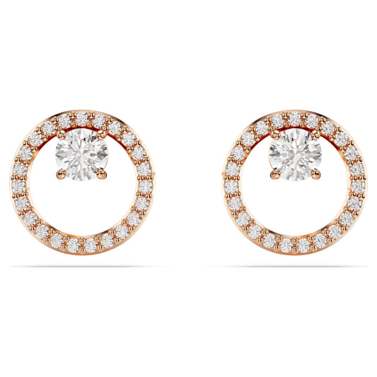 CONSTELLA STUD EARRINGS - WHITE, ROSE-GOLD