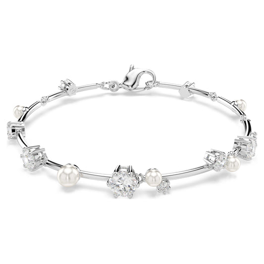 CONSTELLA TENNIS BRACELET - WHITE, RHODIUM