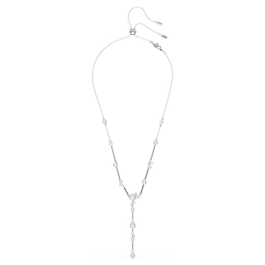 CONSTELLA Y NECKLACE - WHITE, RHODIUM