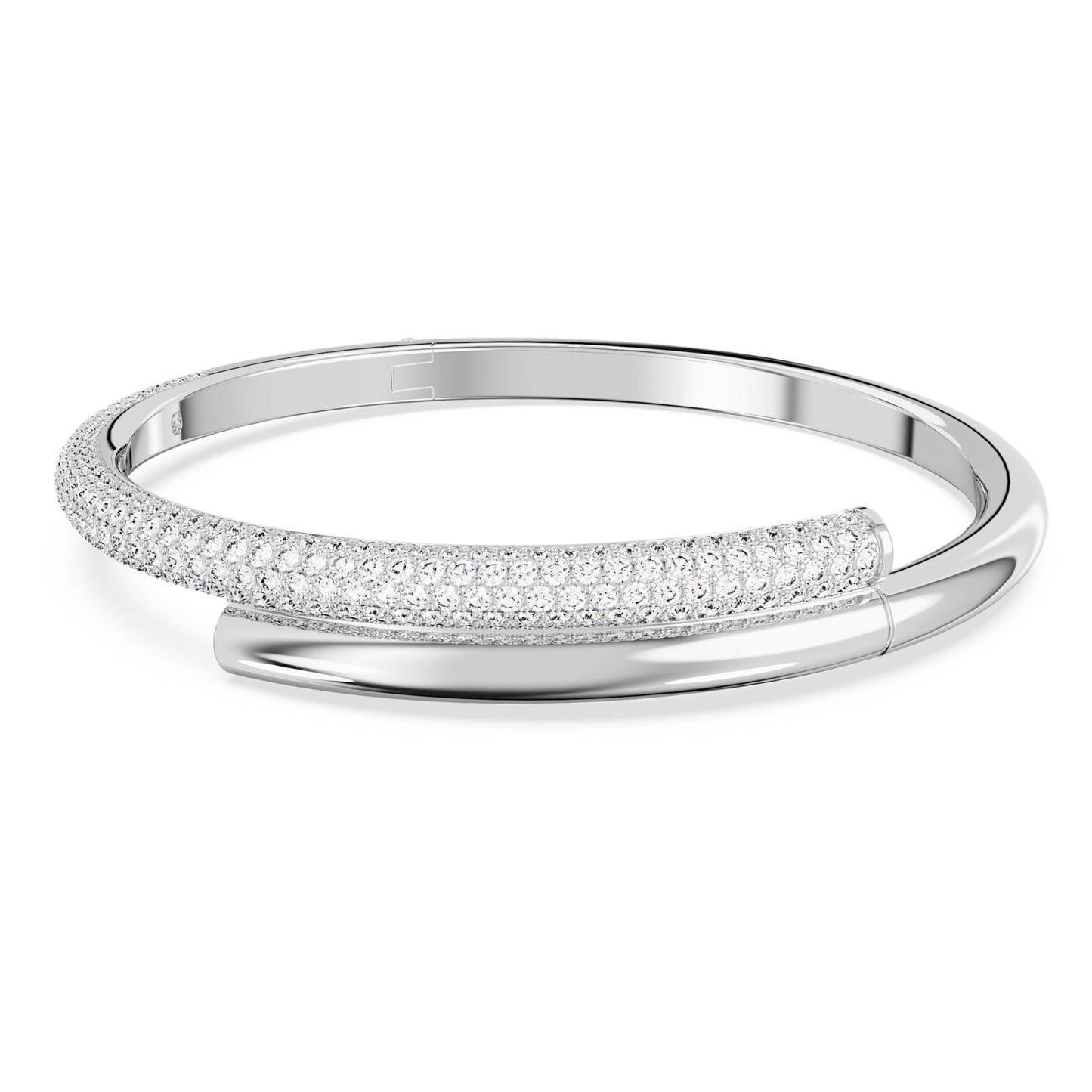 DEXTERA BANGLE - WHITE, RHODIUM