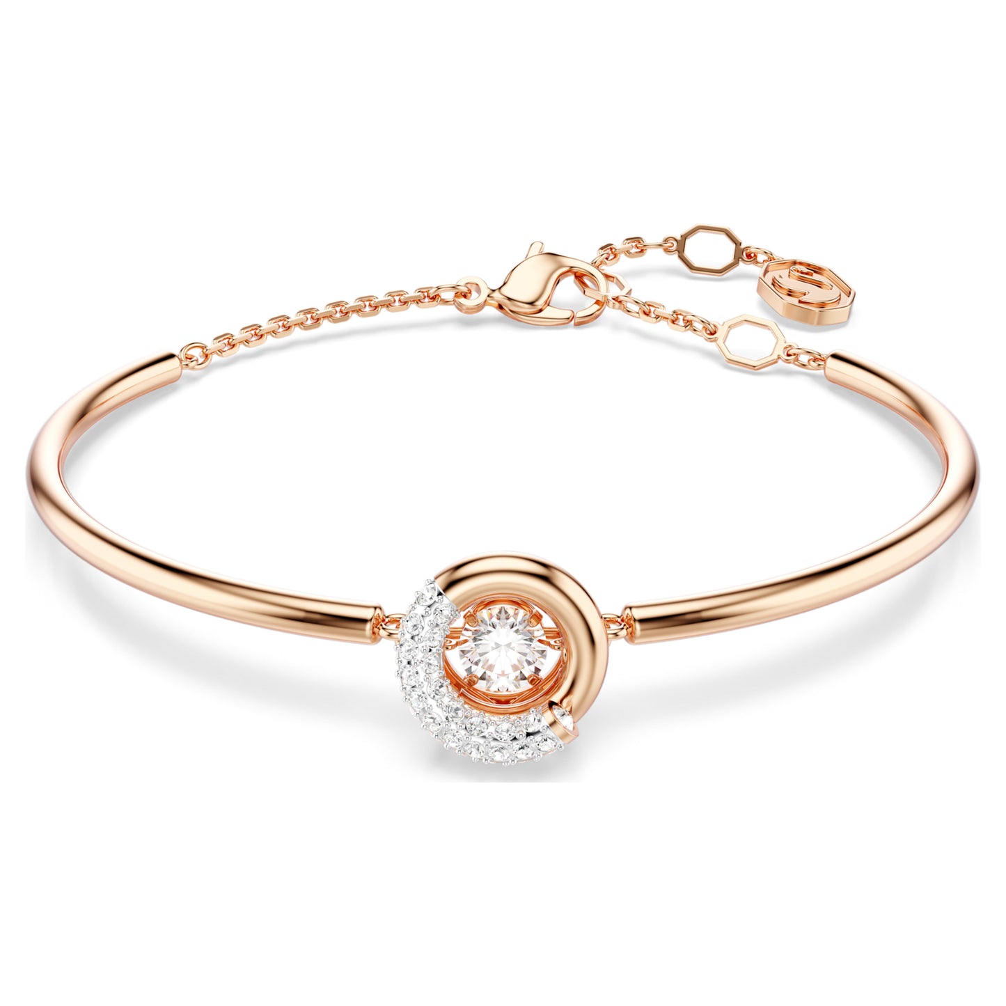 DEXTERA BANGLE - WHITE, ROSE-GOLD