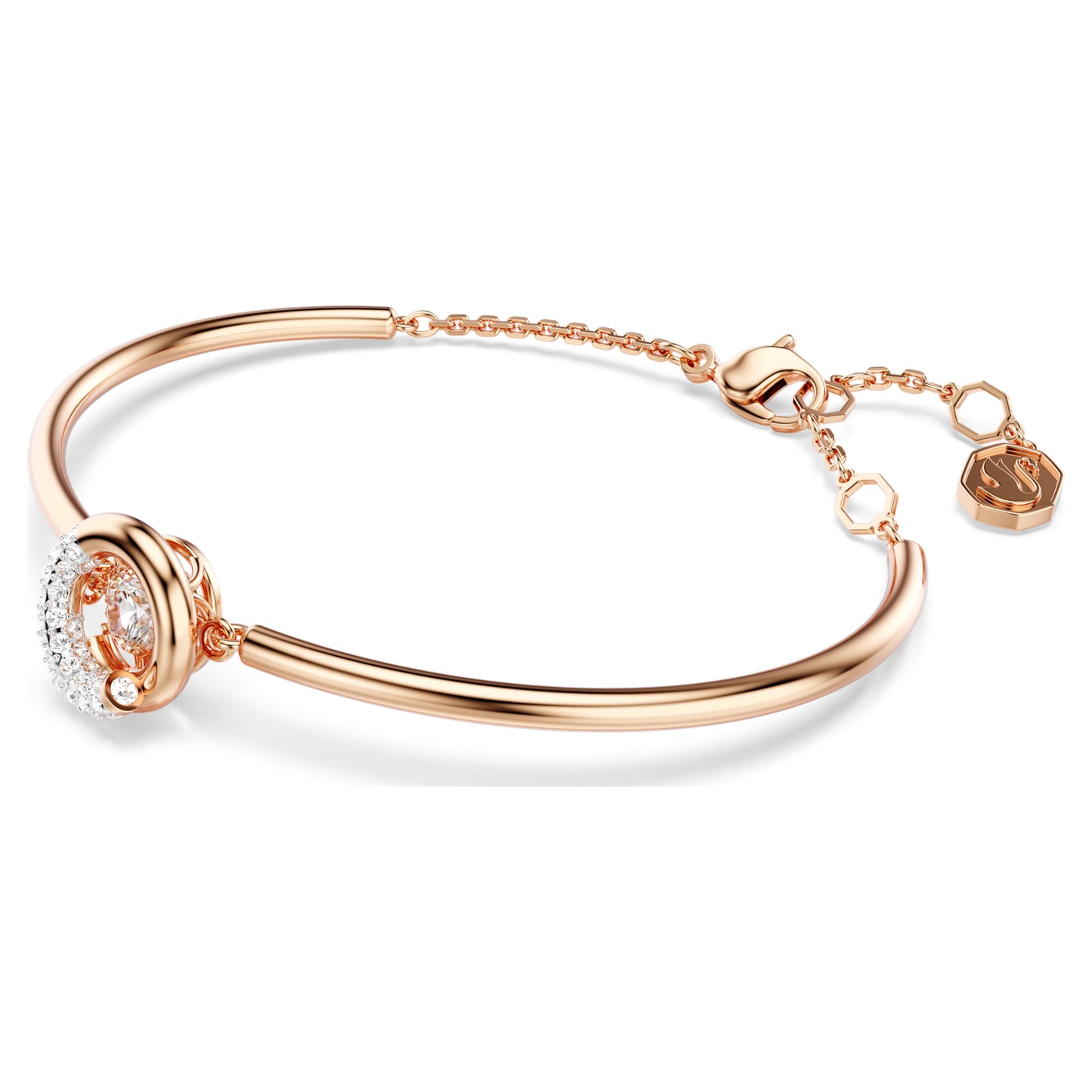 DEXTERA BANGLE - WHITE, ROSE-GOLD