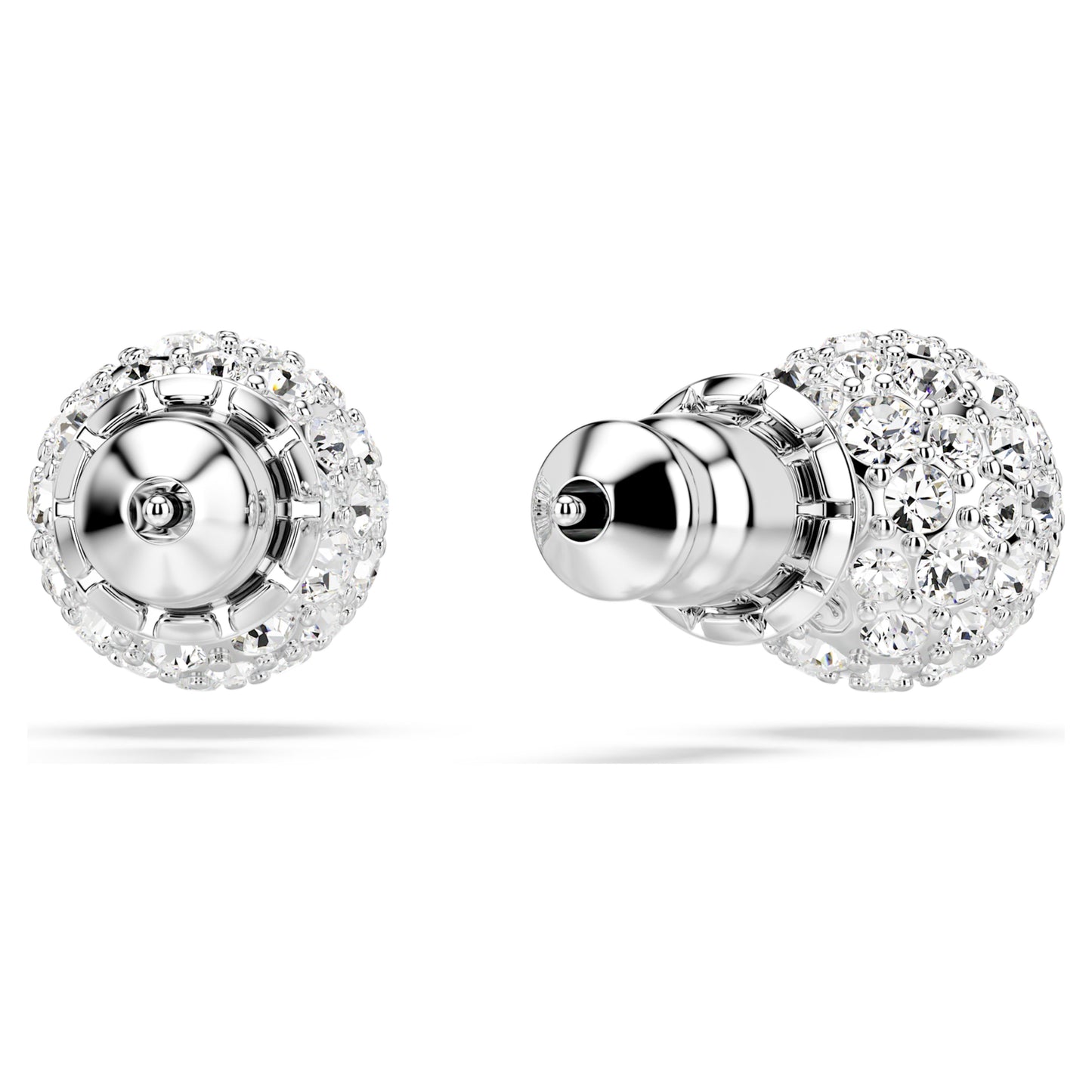 DEXTERA STUD EARRINGS - WHITE, RHODIUM