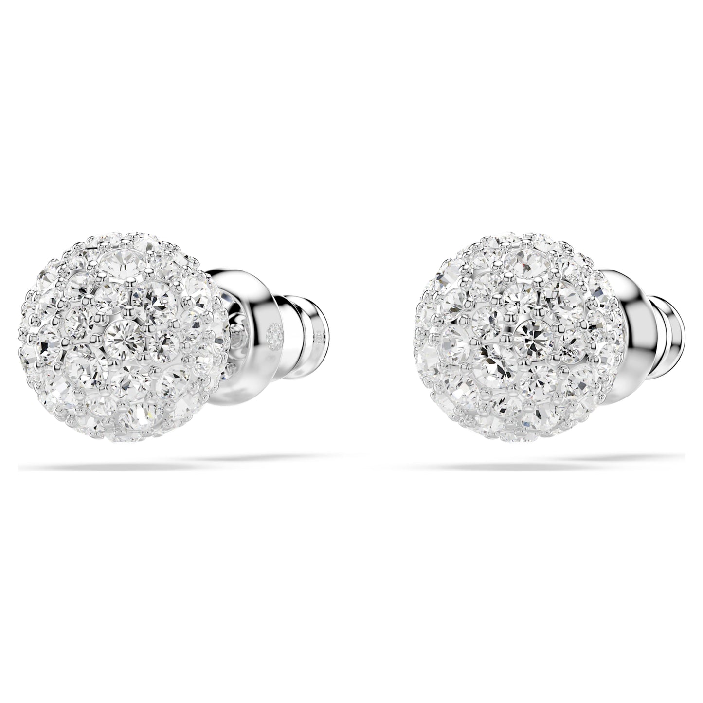 DEXTERA STUD EARRINGS - WHITE, RHODIUM