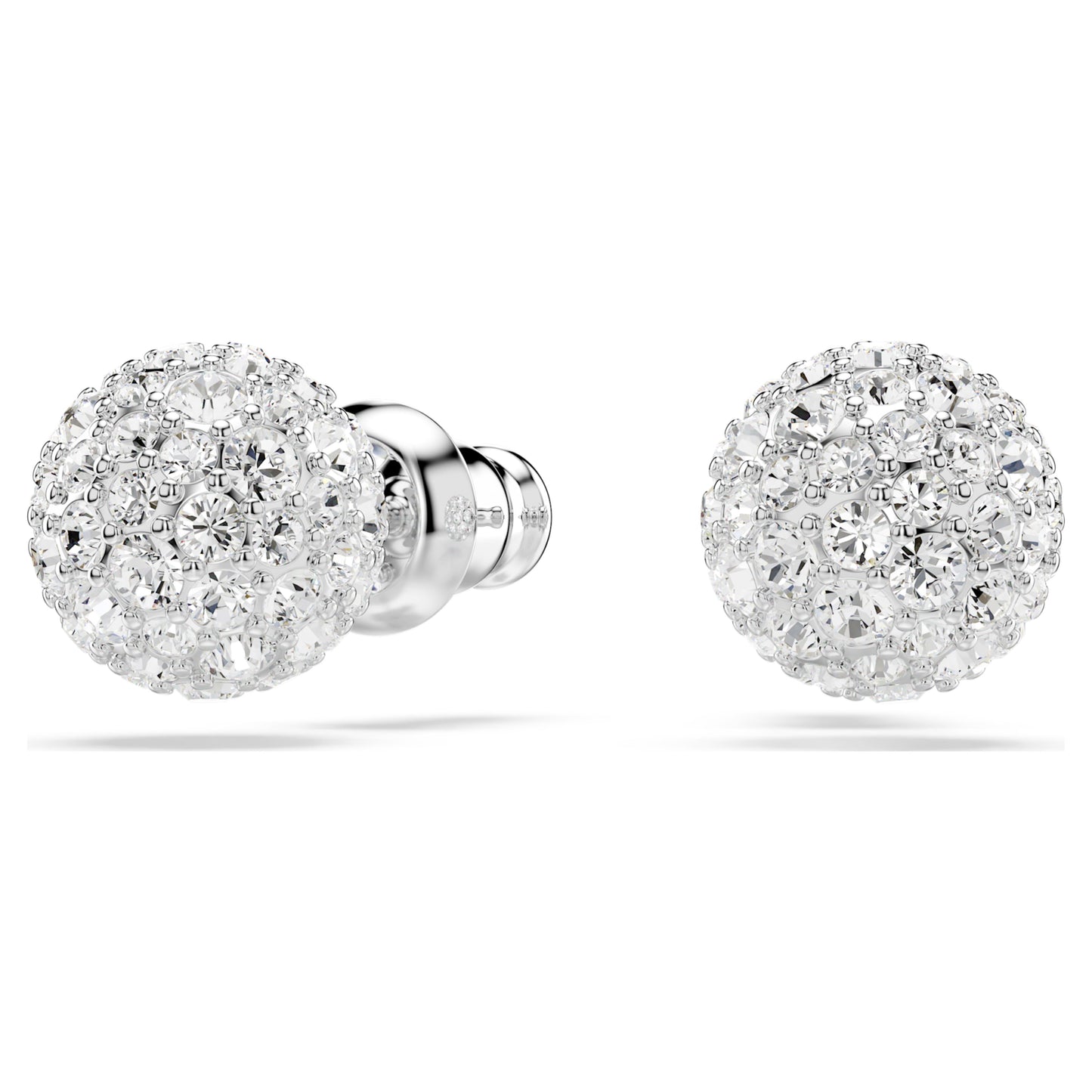 DEXTERA STUD EARRINGS - WHITE, RHODIUM