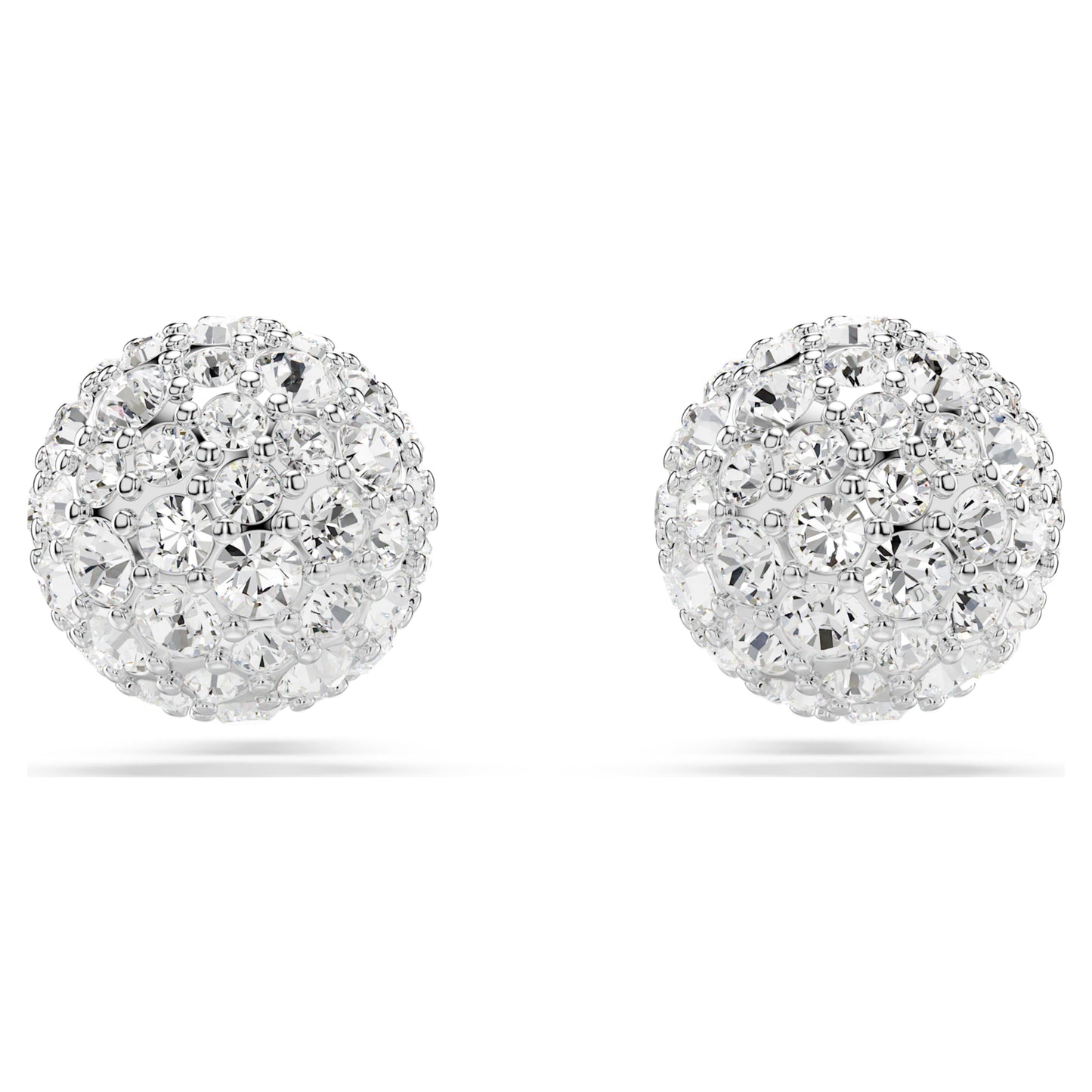 DEXTERA STUD EARRINGS - WHITE, RHODIUM