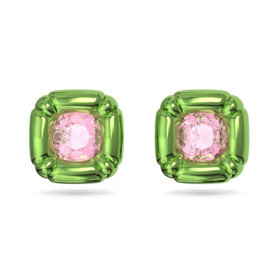 DULCIS STUD EARRINGS CUSHION - GREEN/PINK