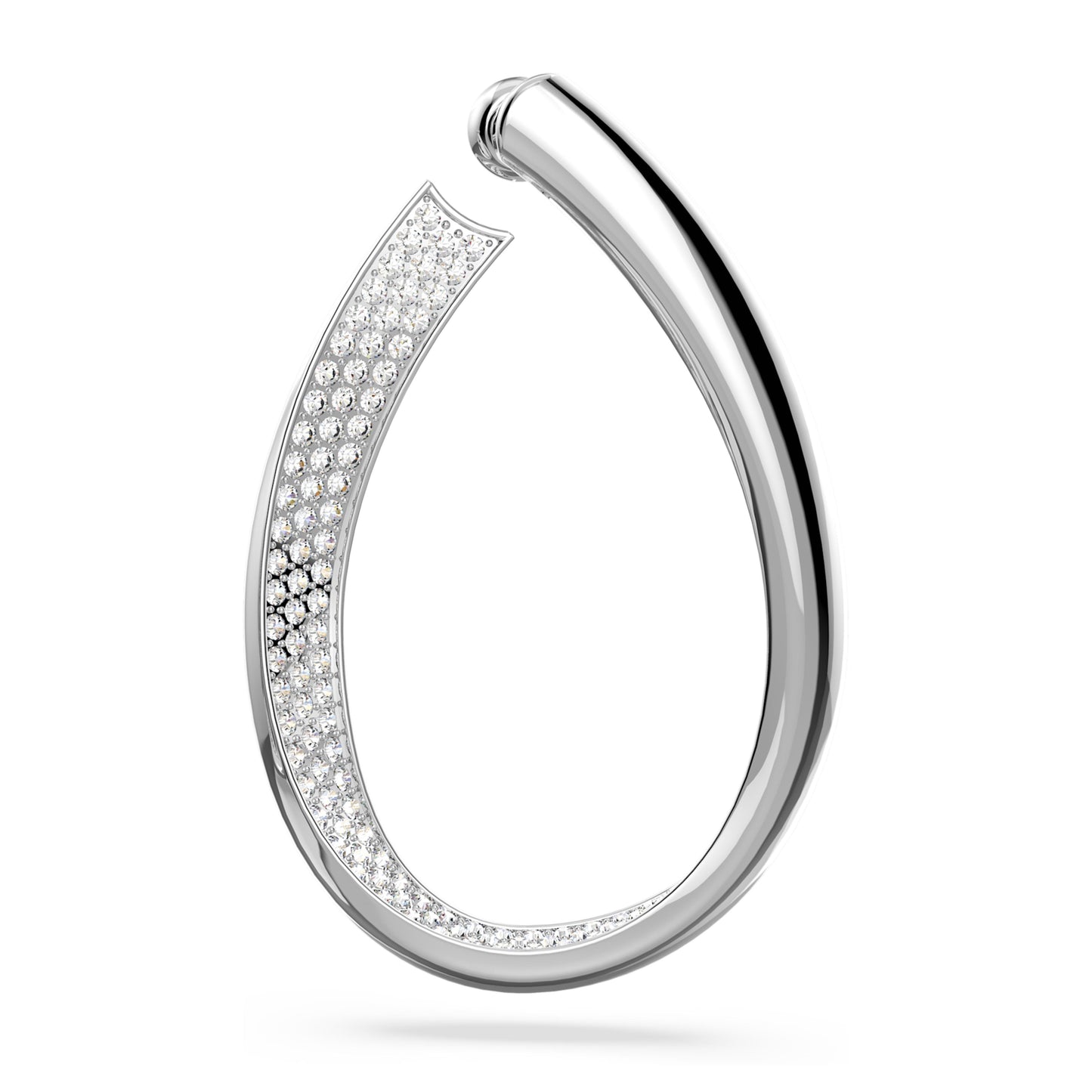 EXIST HOOP EARRINGS MEDIUM - WHITE, RHODIUM