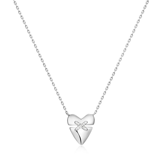 TWINKLE HEART KISS PAVE NECKLACE