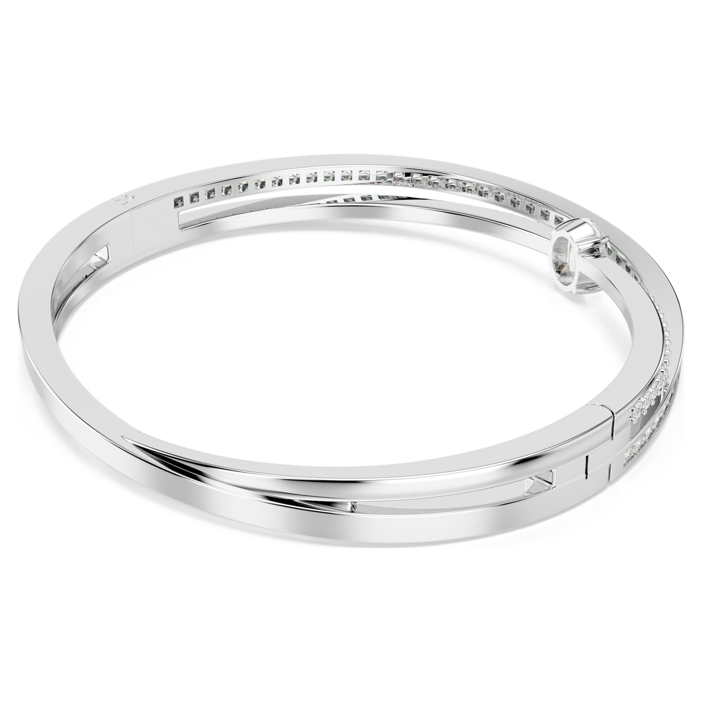 HYPERBOLA BANGLE - WHITE, RHODIUM