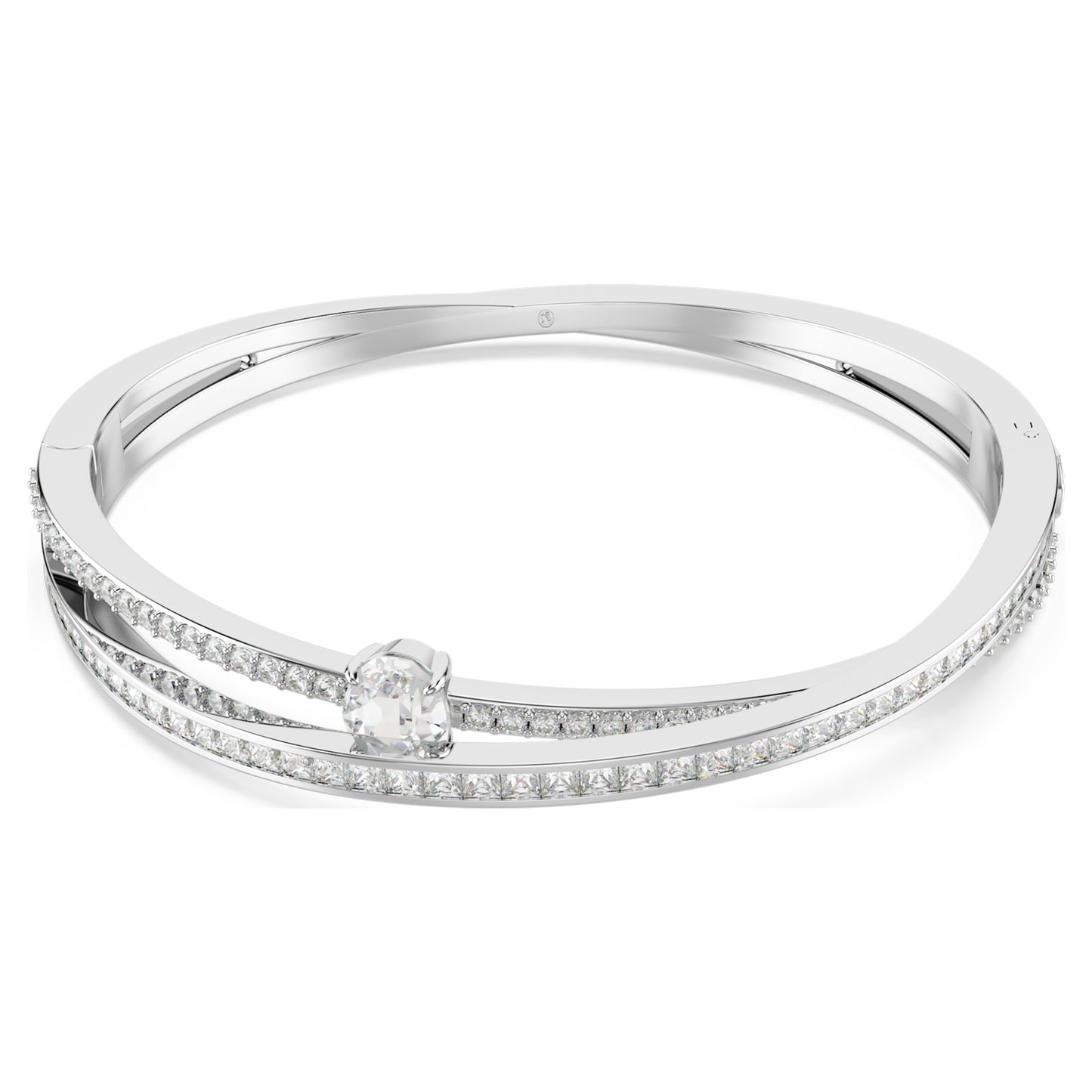 HYPERBOLA BANGLE - WHITE, RHODIUM