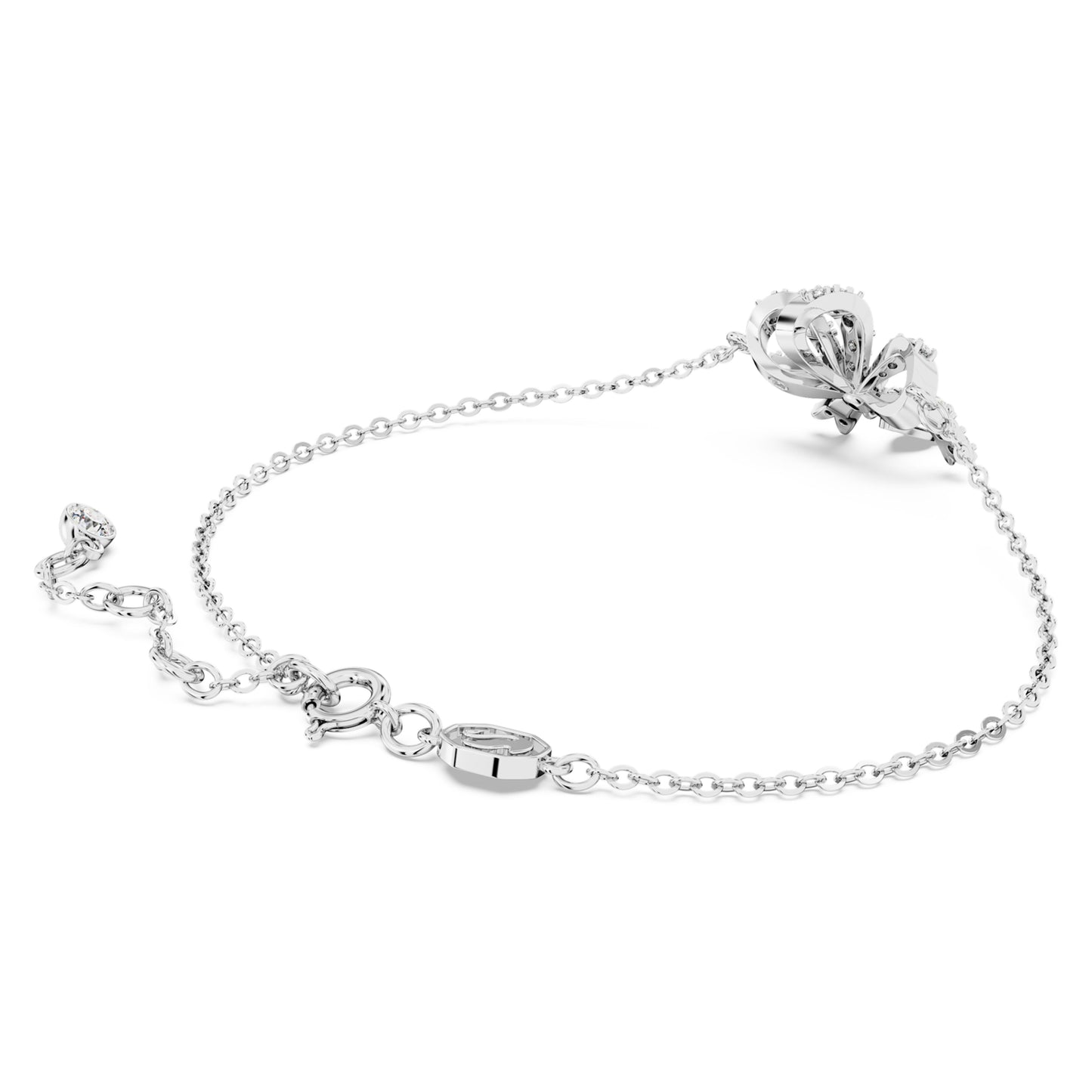 HYPERBOLA BRACELET BOW - WHITE, RHODIUM