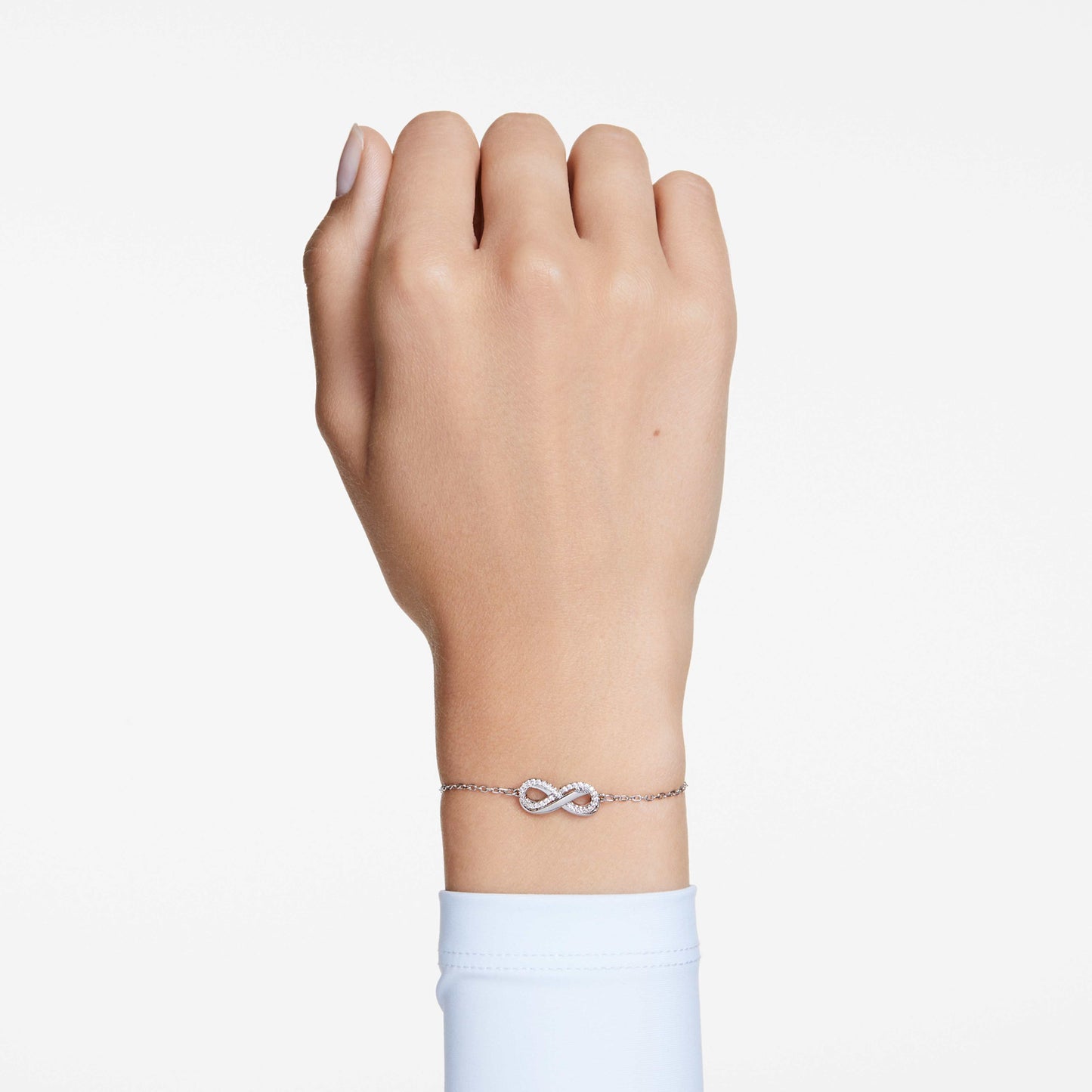 HYPERBOLA BRACELET INFINITY - WHITE, RHODIUM