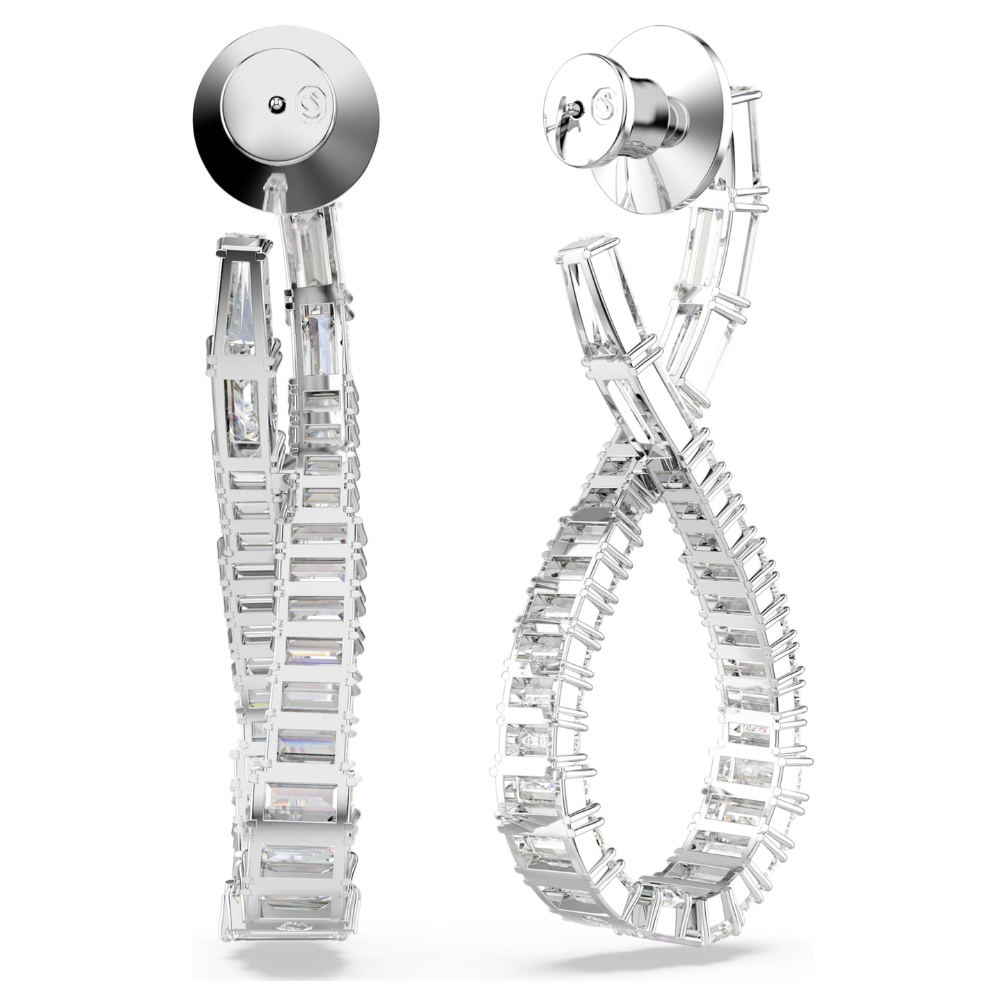 HYPERBOLA DROP EARRINGS INFINITY - WHITE, RHODIUM