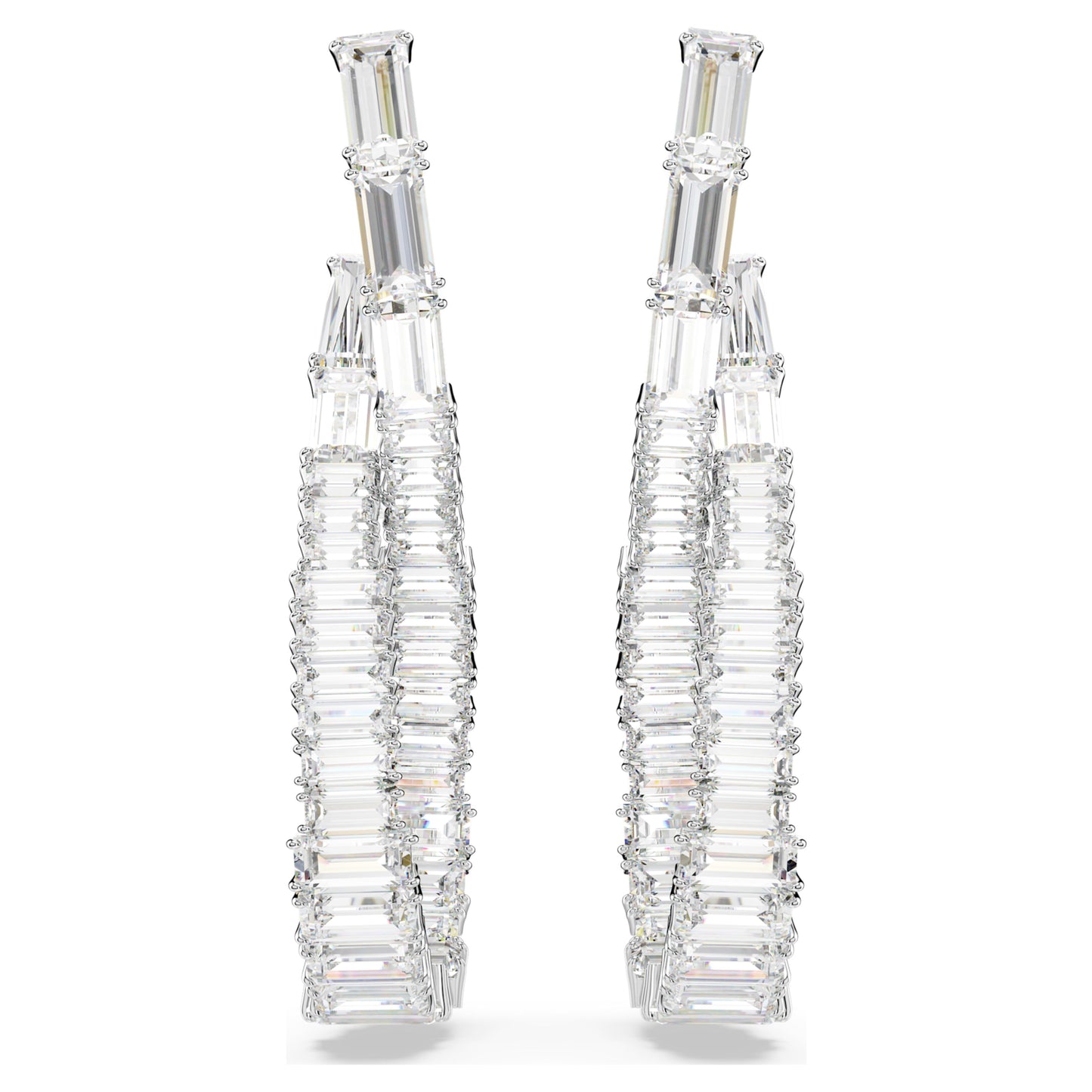 HYPERBOLA DROP EARRINGS INFINITY - WHITE, RHODIUM