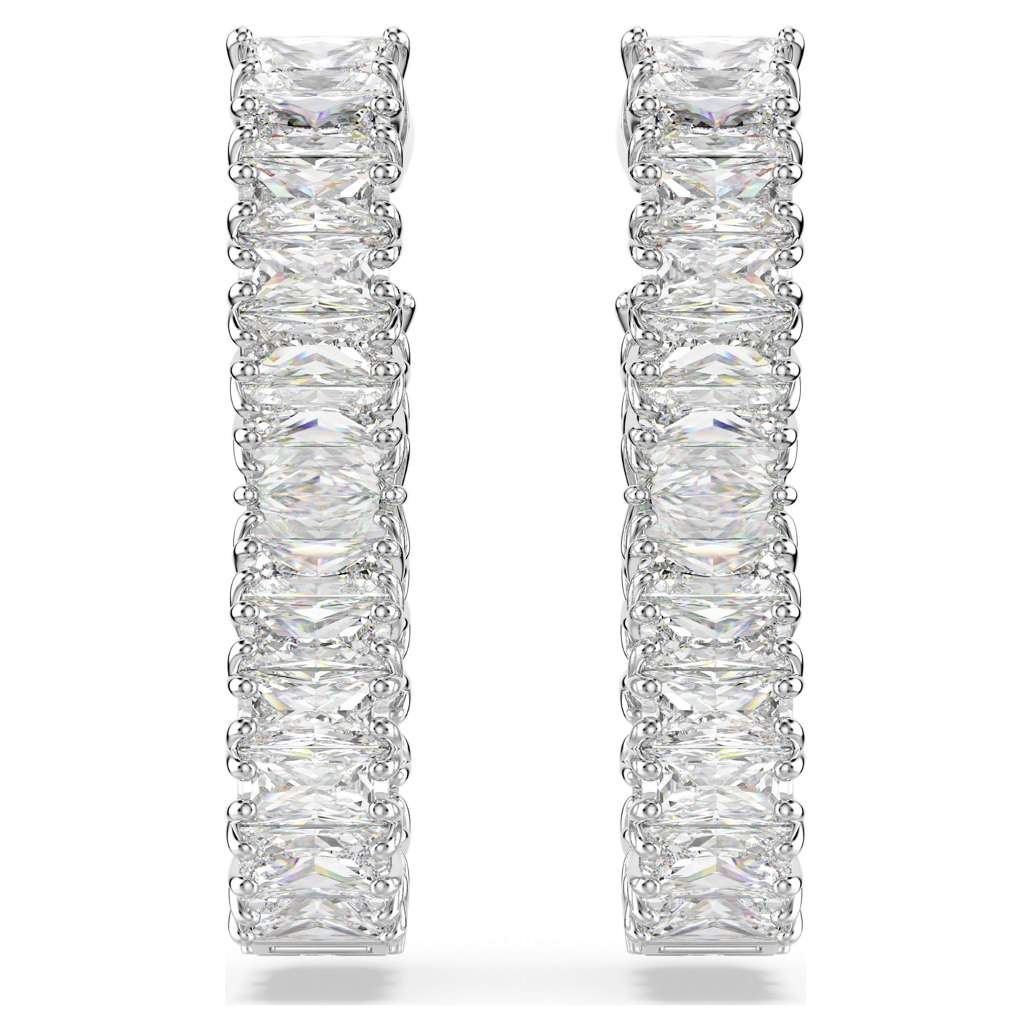 HYPERBOLA HOOP EARRINGS INFINITY - WHITE, RHODIUM