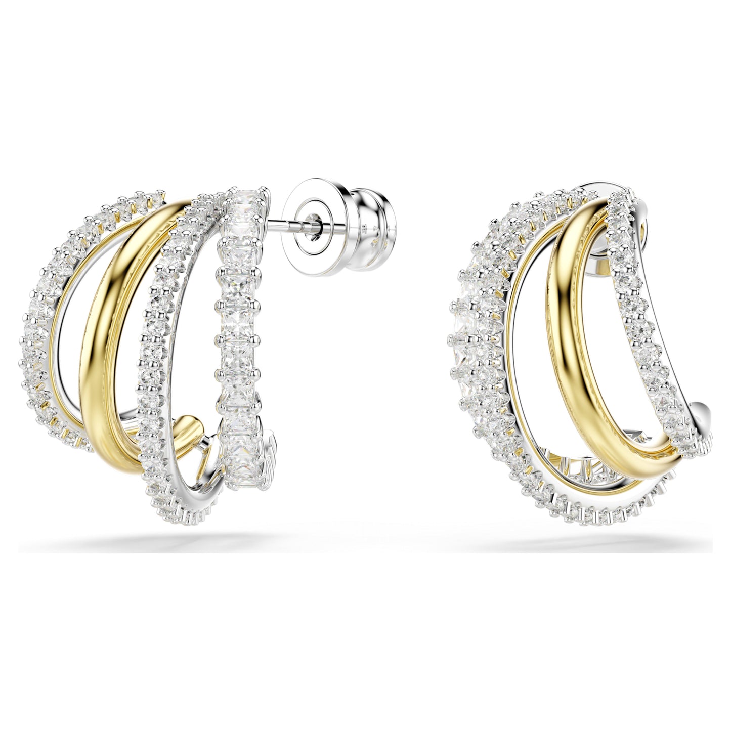 HYPERBOLA HOOP EARRINGS MINI - WHITE, MIXED-METALS