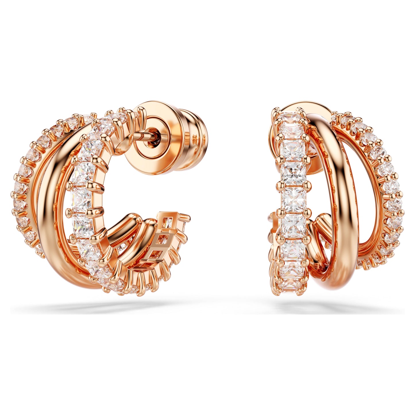 HYPERBOLA HOOP EARRINGS MINI - WHITE, ROSE-GOLD