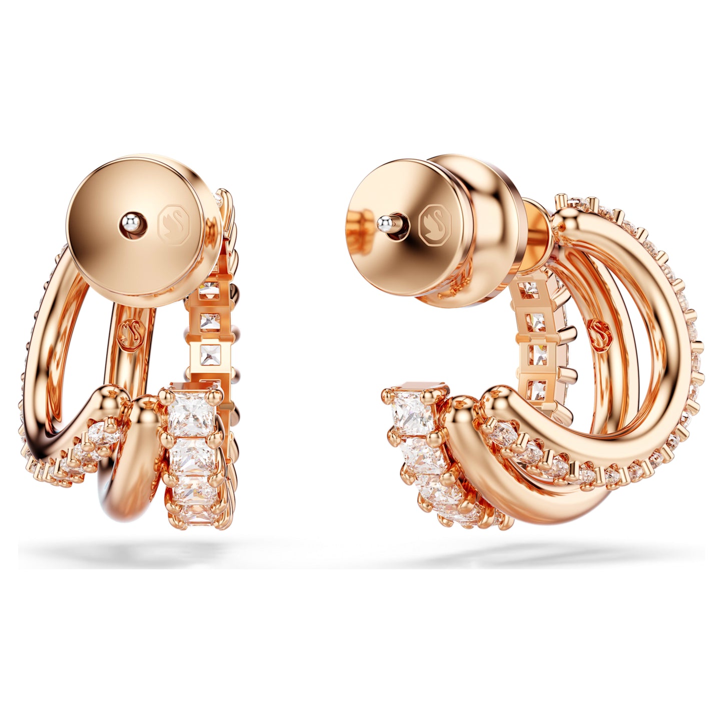 HYPERBOLA HOOP EARRINGS MINI - WHITE, ROSE-GOLD