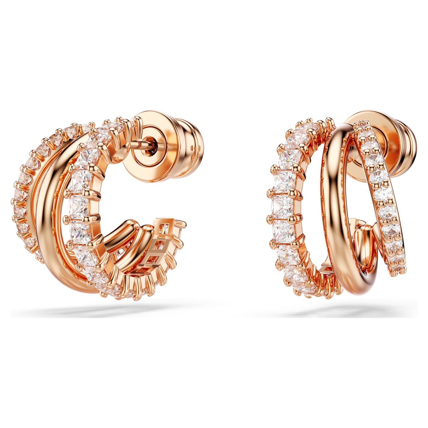 HYPERBOLA HOOP EARRINGS MINI - WHITE, ROSE-GOLD