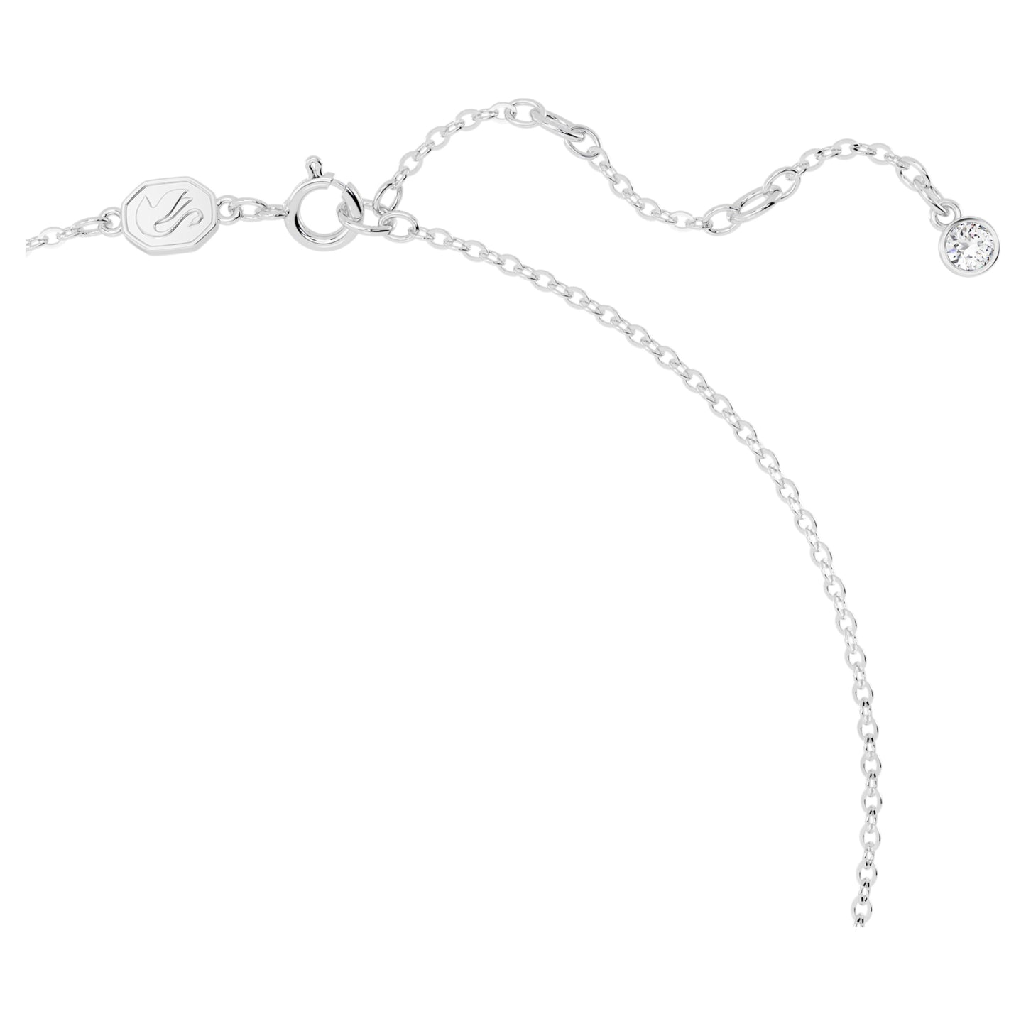 HYPERBOLA NECKLACE BOW, SMALL - WHITE, RHODIUM