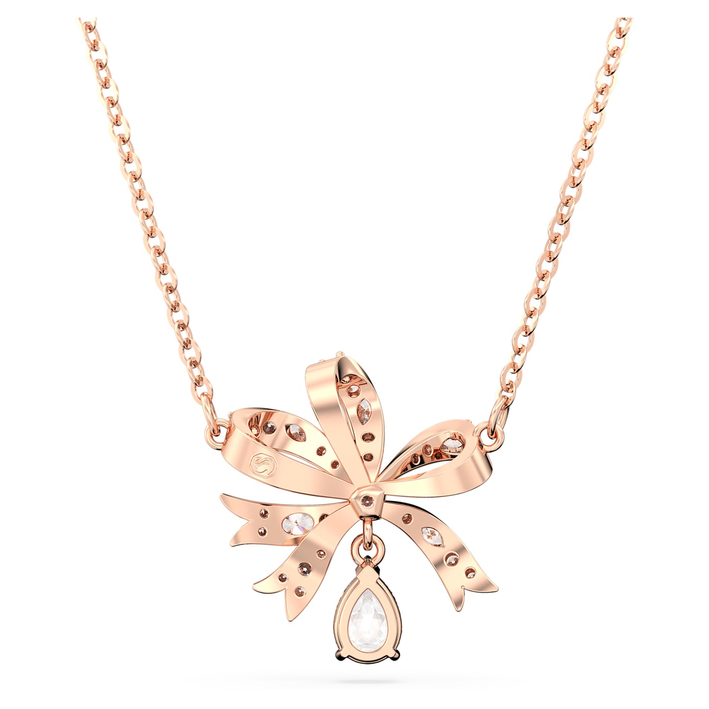 HYPERBOLA NECKLACE BOW SMALL - WHITE, ROSE-GOLD