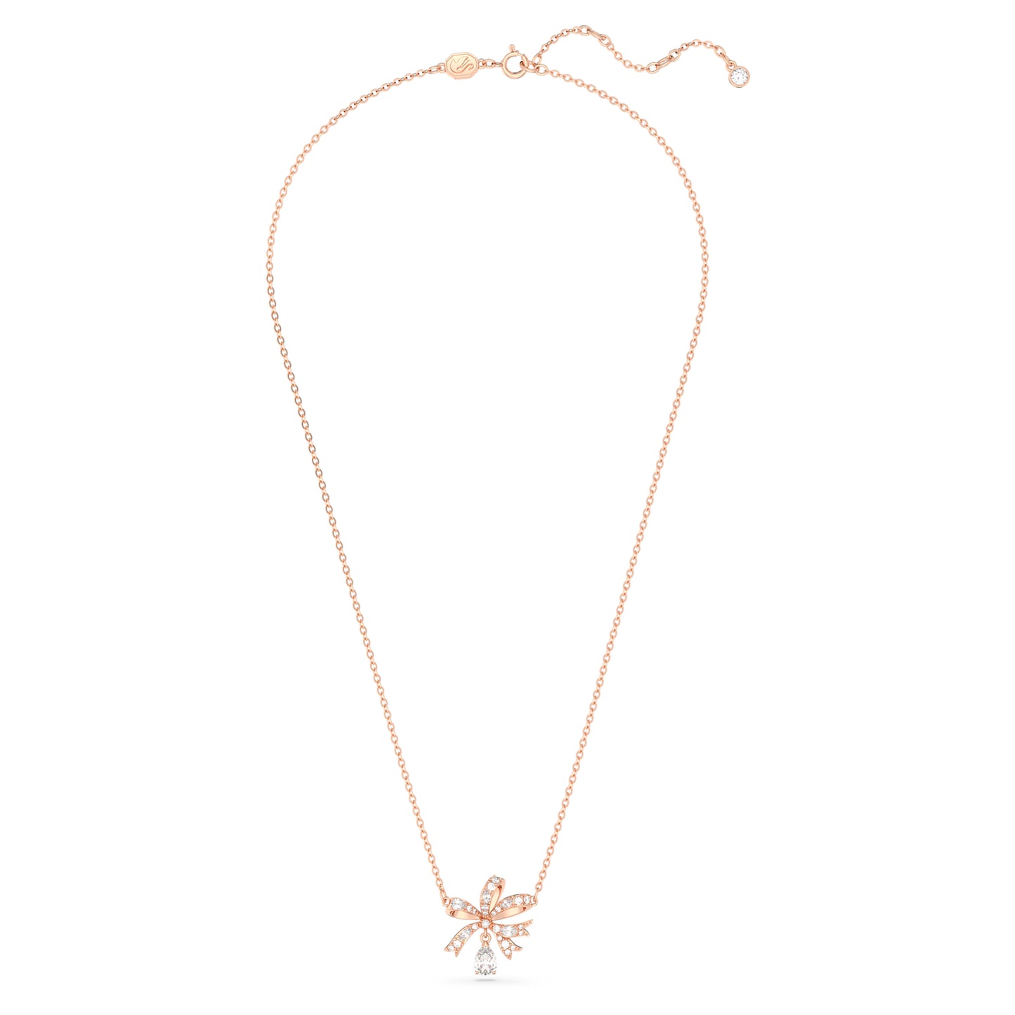 HYPERBOLA NECKLACE BOW SMALL - WHITE, ROSE-GOLD