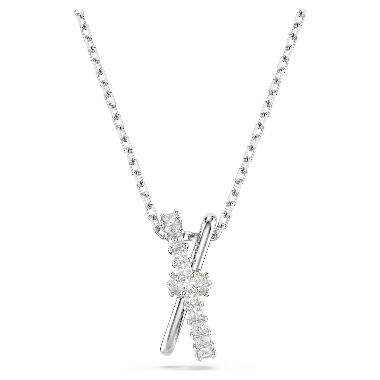 HYPERBOLA PENDANT TWIST - WHITE, RHODIUM