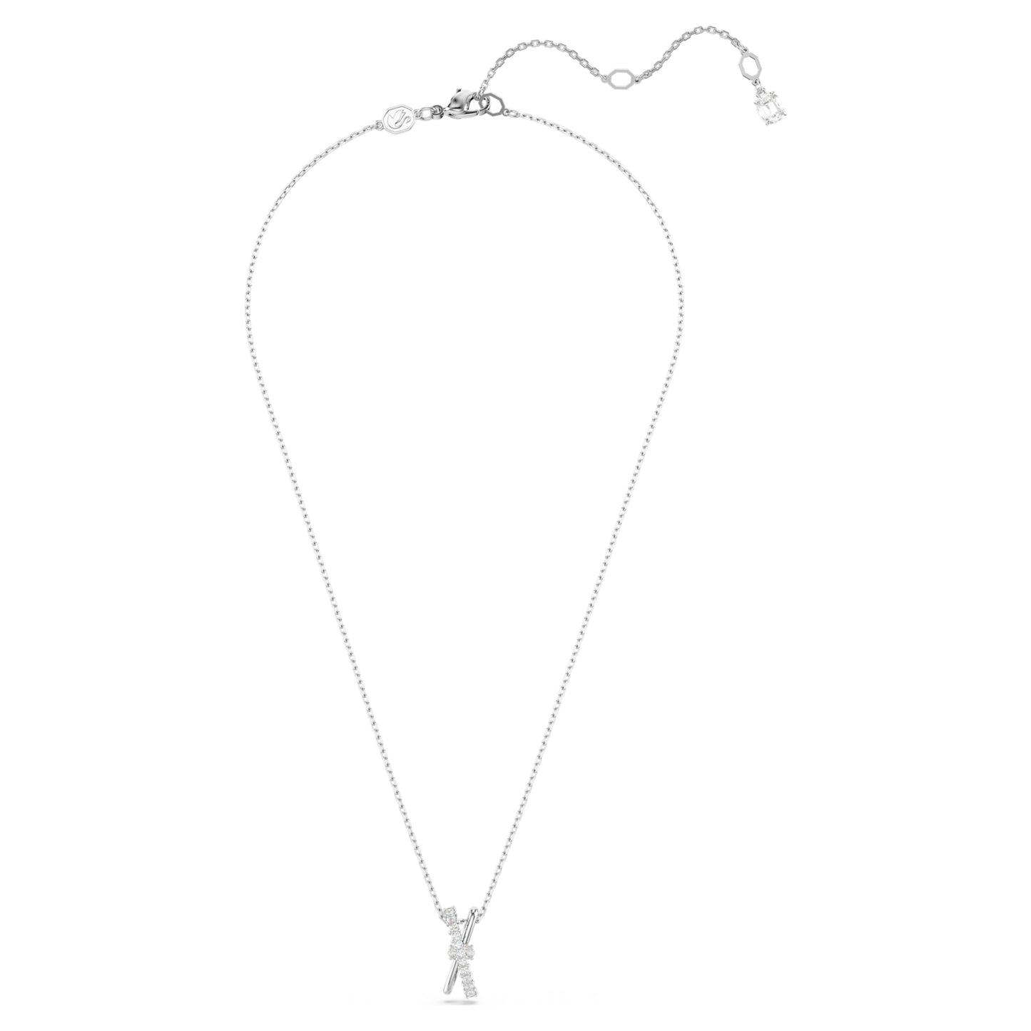 HYPERBOLA PENDANT TWIST - WHITE, RHODIUM