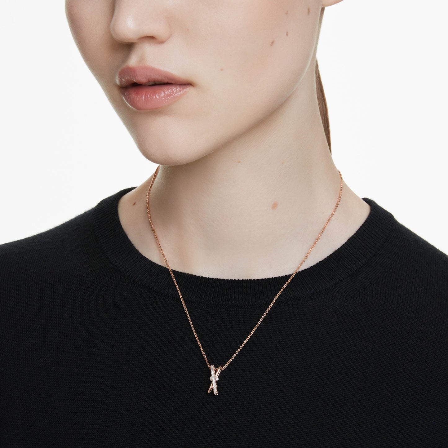 HYPERBOLA PENDANT TWIST - WHITE, ROSE-GOLD