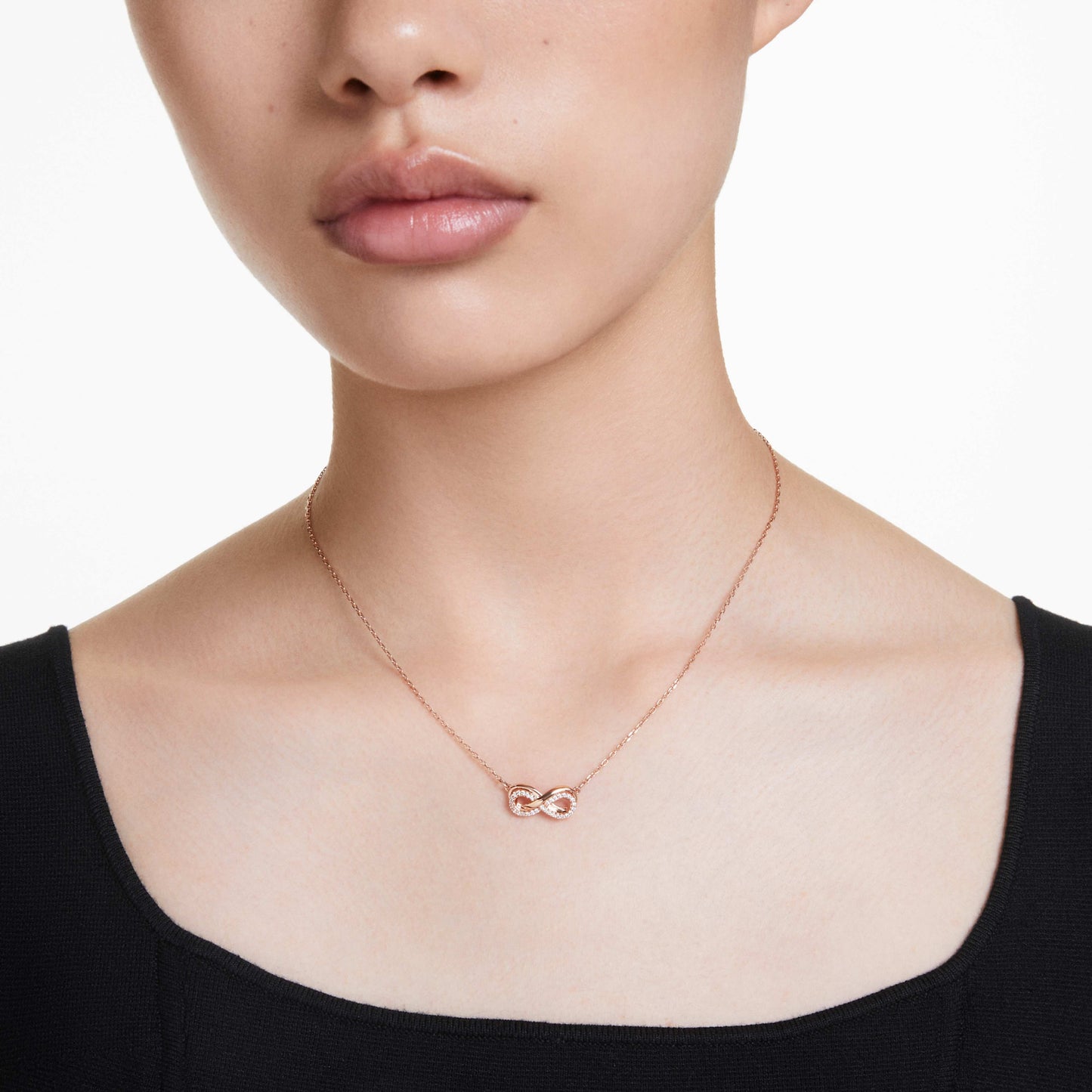 HYPERBOLA PENDANT INFINITY - WHITE, ROSE-GOLD