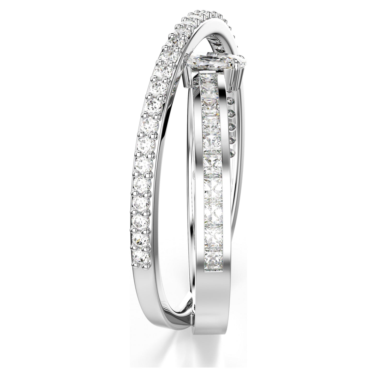 HYPERBOLA RING - WHITE, RHODIUM