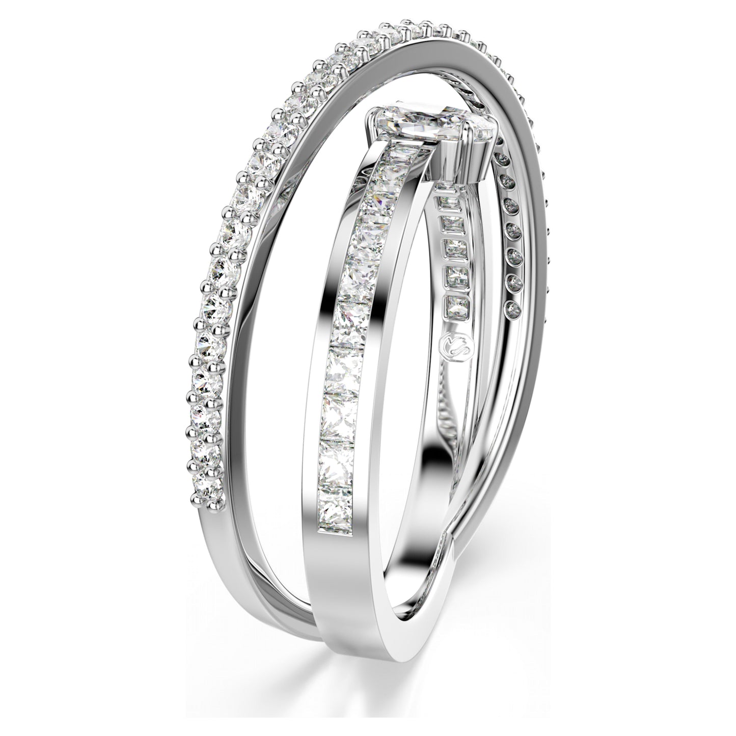 HYPERBOLA RING - WHITE, RHODIUM