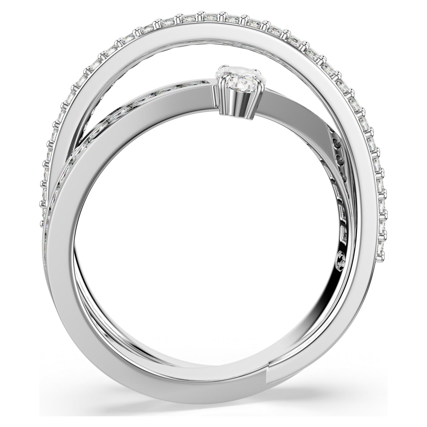 HYPERBOLA RING - WHITE, RHODIUM