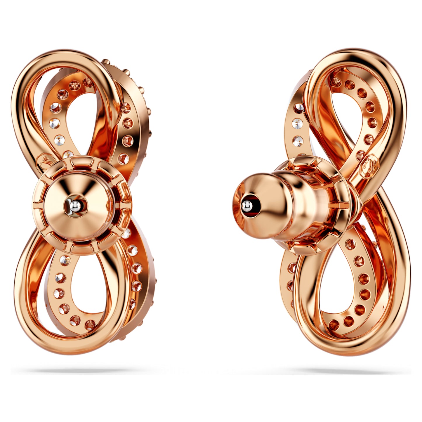 HYPERBOLA STUD EARRINGS INFINITY - WHITE, ROSE-GOLD