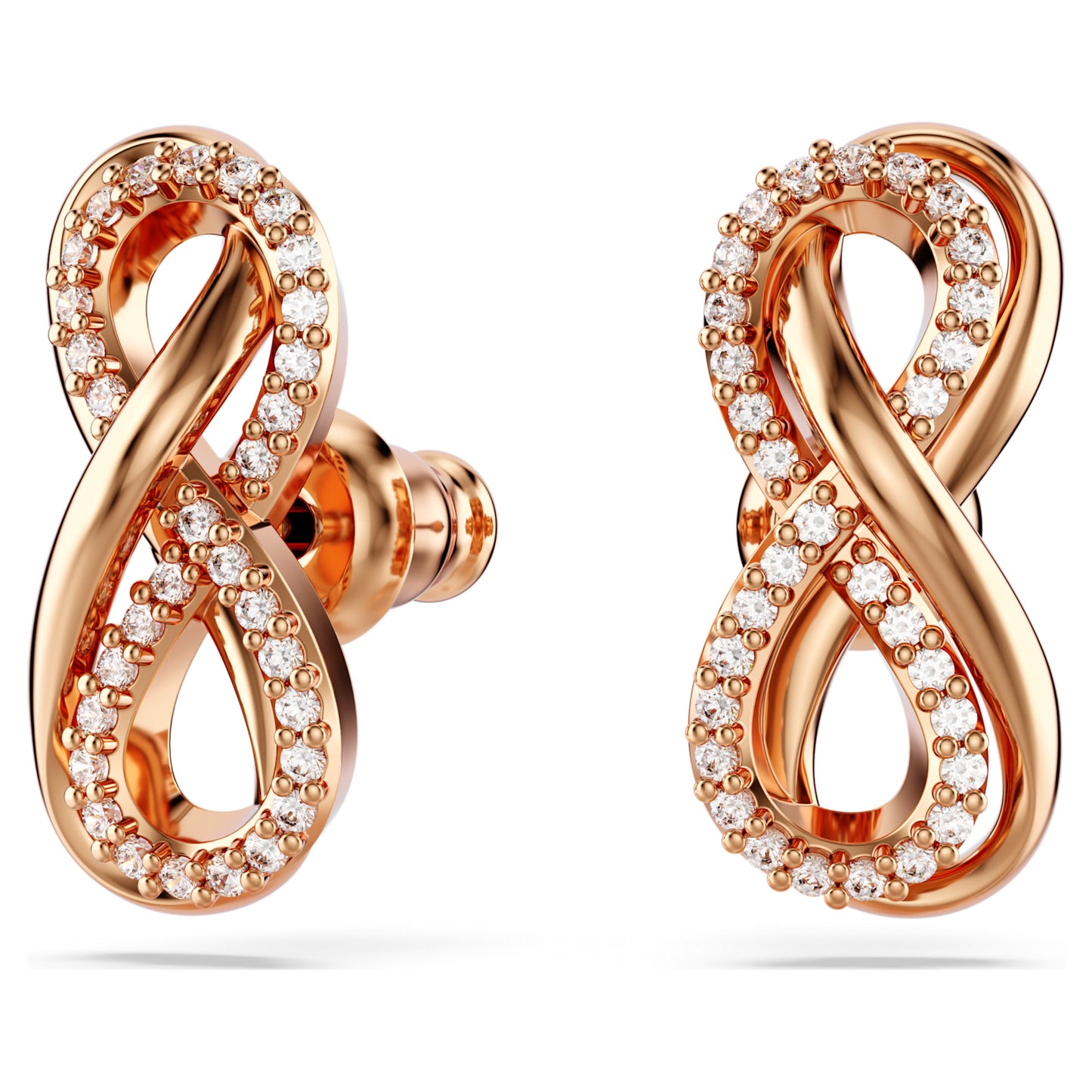 HYPERBOLA STUD EARRINGS INFINITY - WHITE, ROSE-GOLD