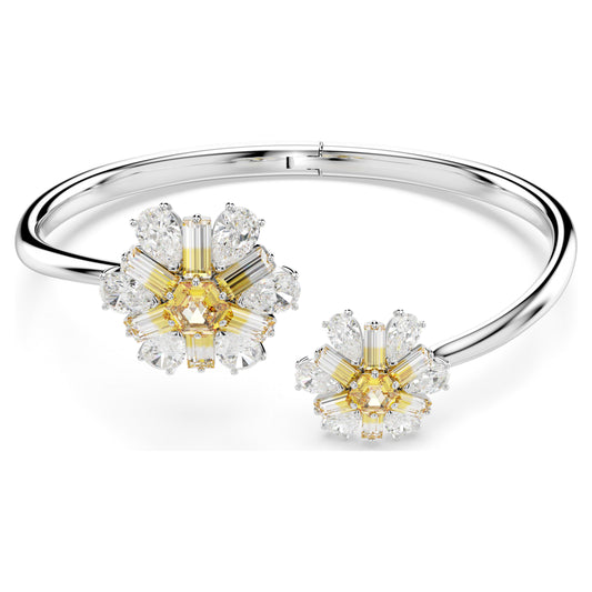 IDYLLIA BANGLE FLOWER - YELLOW, RHODIUM