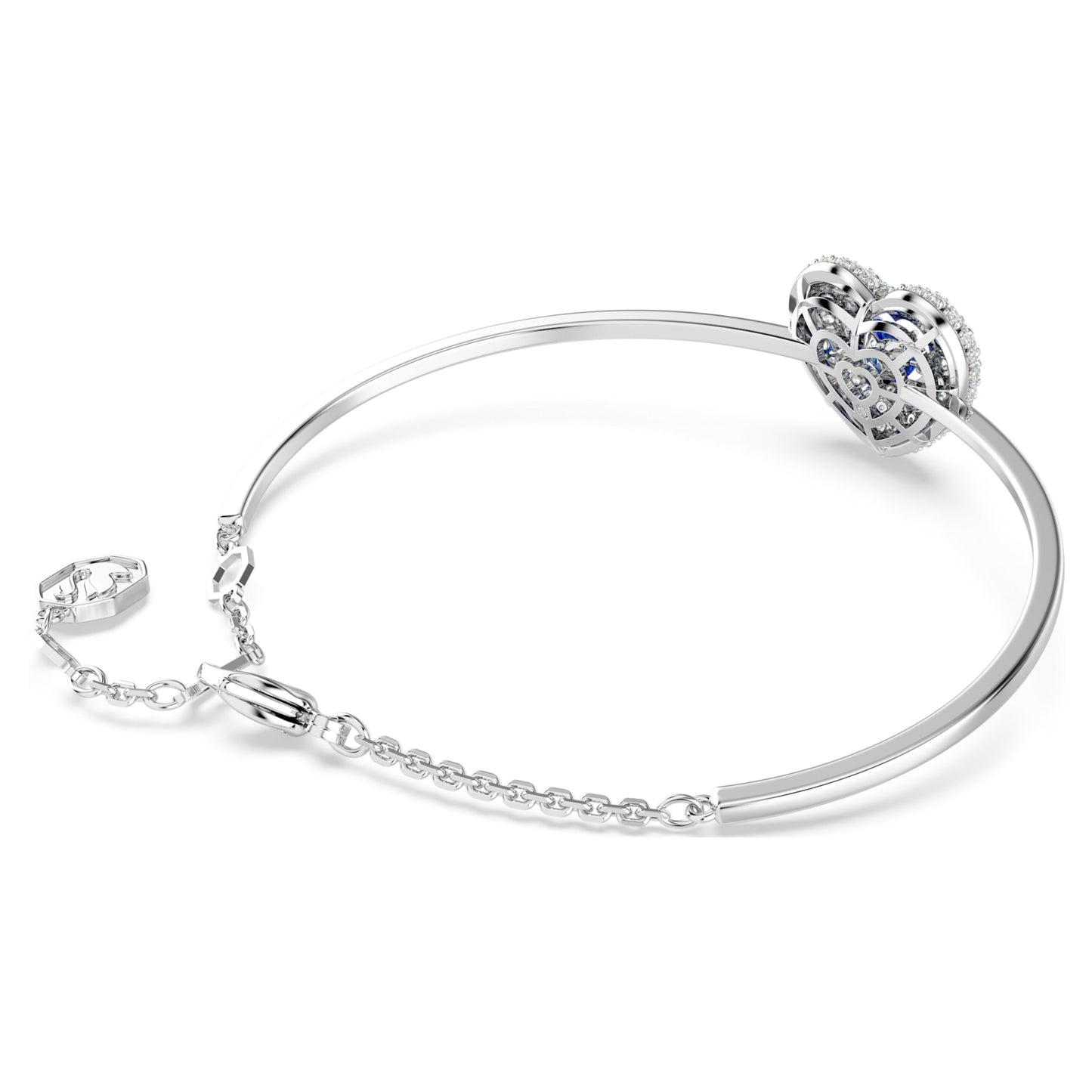 HYPERBOLA BANGLE HEART - BLUE, RHODIUM