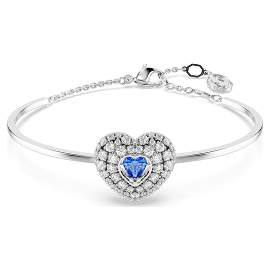 HYPERBOLA BANGLE HEART - BLUE, RHODIUM