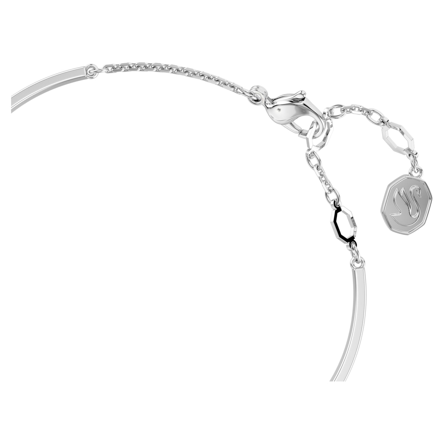 HYPERBOLA BANGLE HEART - WHITE, RHODIUM