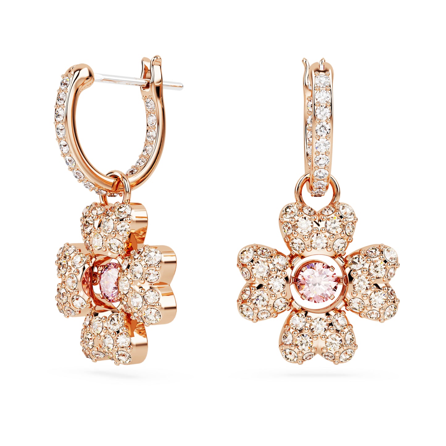 IDYLLIA DROP EARRINGS CLOVER - WHITE, ROSE-GOLD