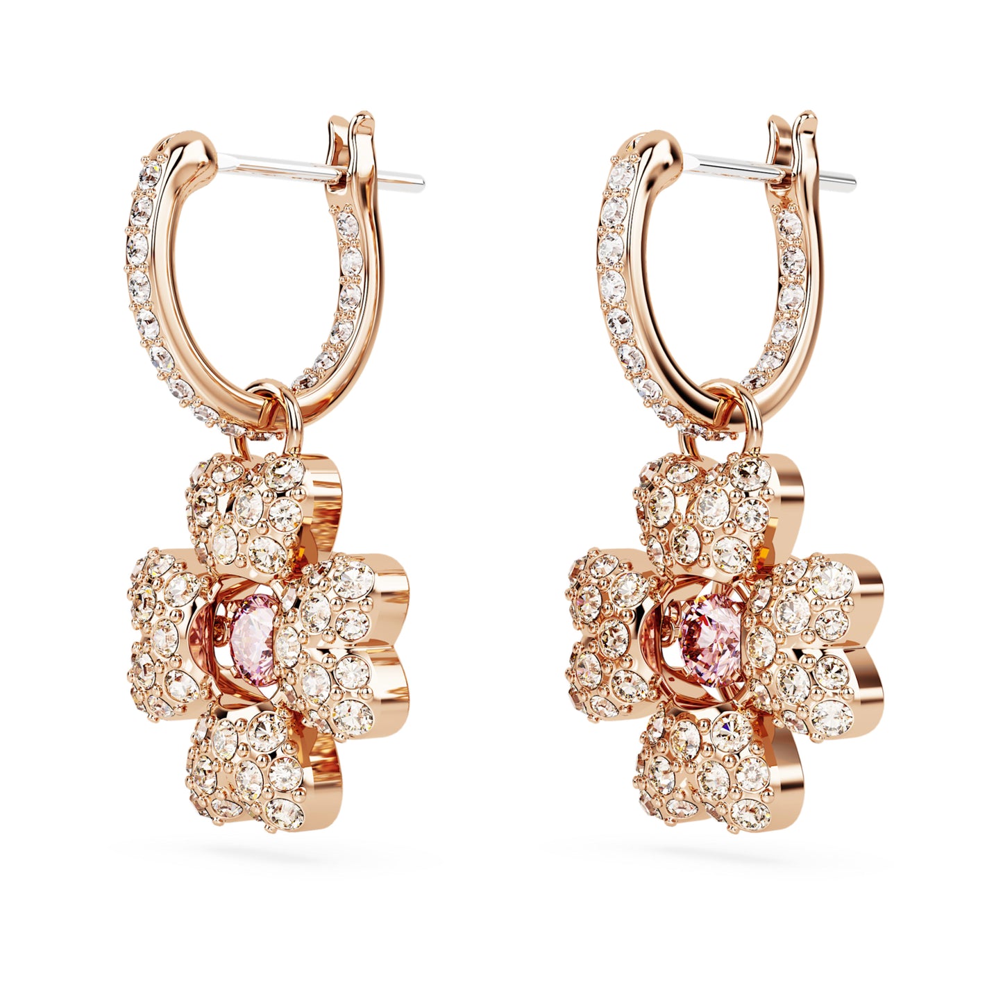 IDYLLIA DROP EARRINGS CLOVER - WHITE, ROSE-GOLD