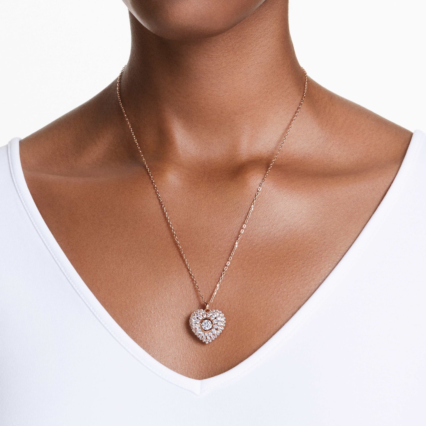 IDYLLIA PENDANT HEART - WHITE, ROSE-GOLD